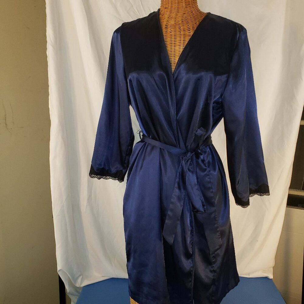 Apt. 9 Women's Blue Satin Robe - Size M